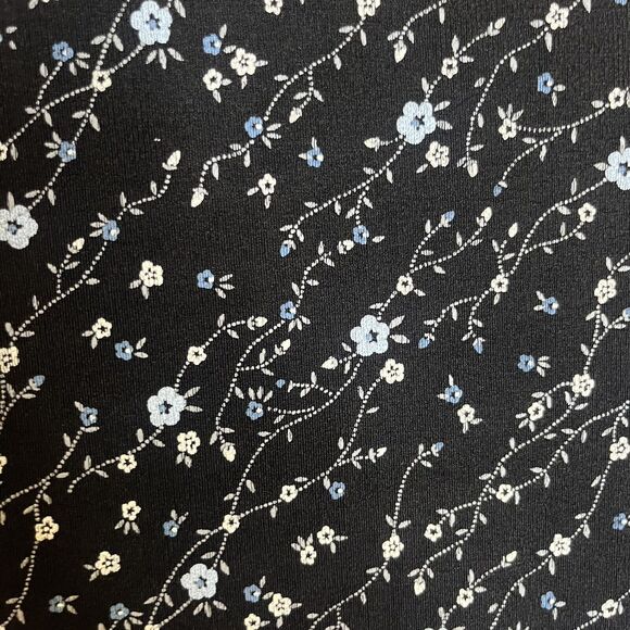 Es Se Vintage Y2K Black Blue Floral Maxi Stretch Skirt Slit size medium - Picture 2 of 6